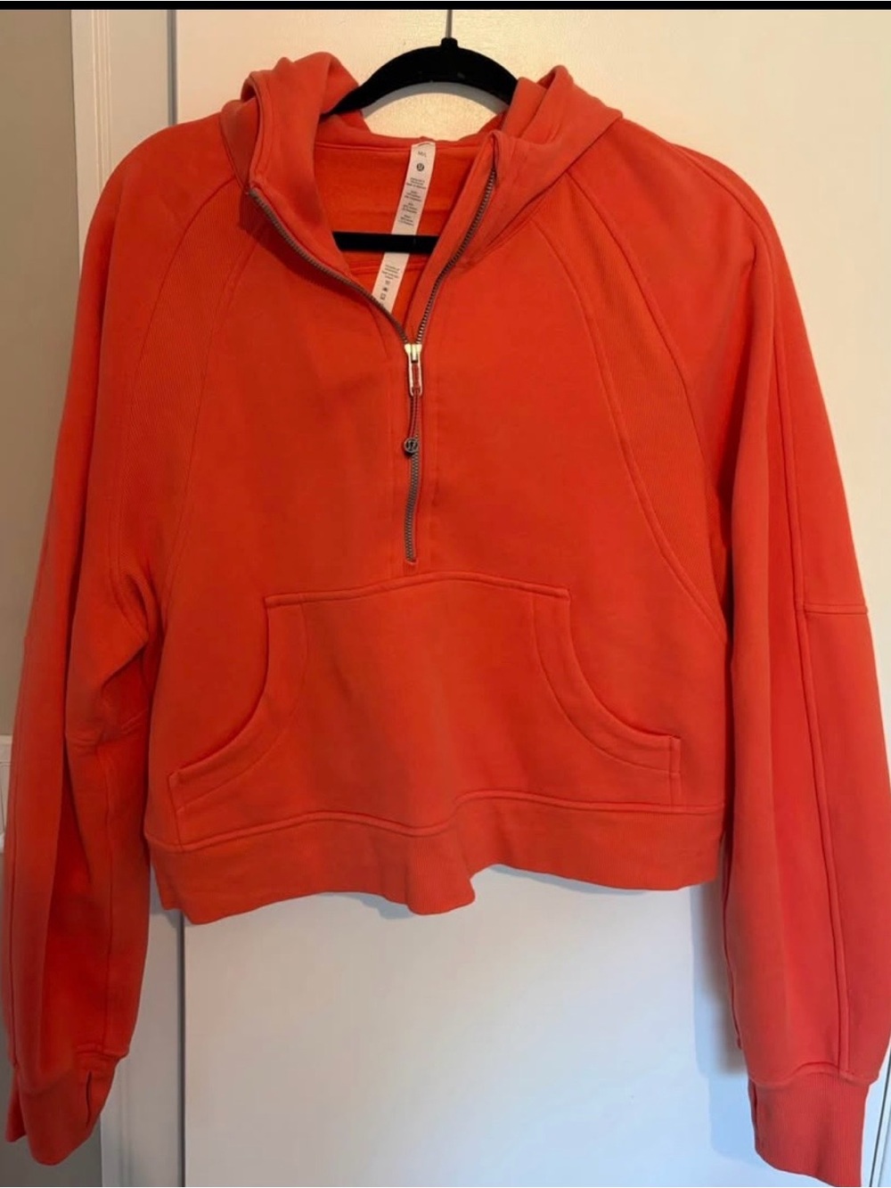 lululemon athletica Orange Half-Zip Hooded Pullover